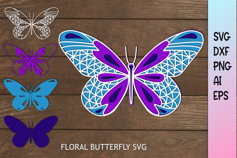 3D SVG Layered Mandala Butterfly. 3D Layered SVG. By Samaha Shop Art ...