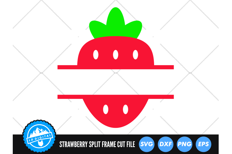 Strawberry Split Frame SVG | Kawaii Fruit Cut File | Berries SVG By LD ...