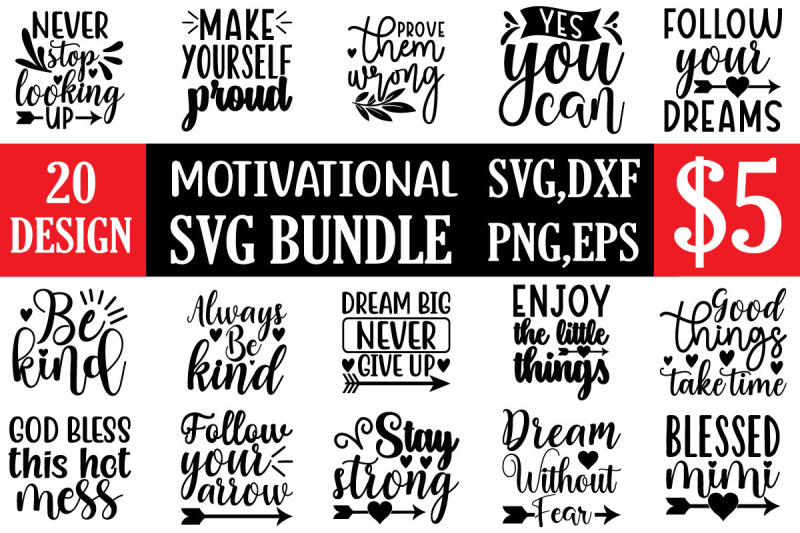 Motivational svg bundle By design svg | TheHungryJPEG