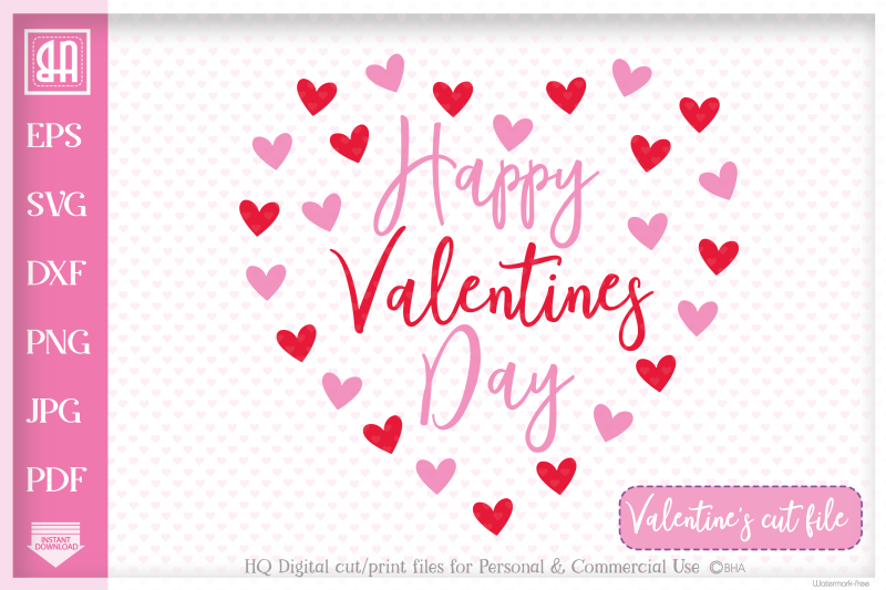 Happy Valentines Day Svg, Valentine Heart Svg, Heart Svg By Blueberry 