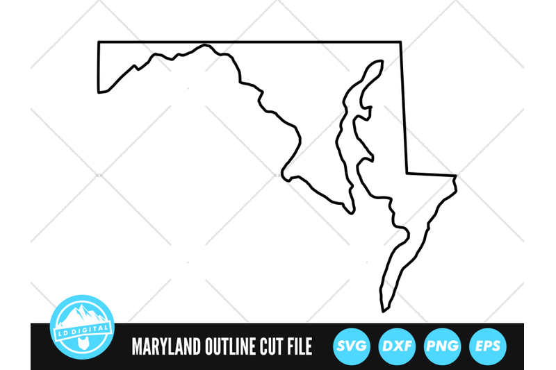 Maryland SVG | Maryland Outline | USA States Cut File By LD Digital ...