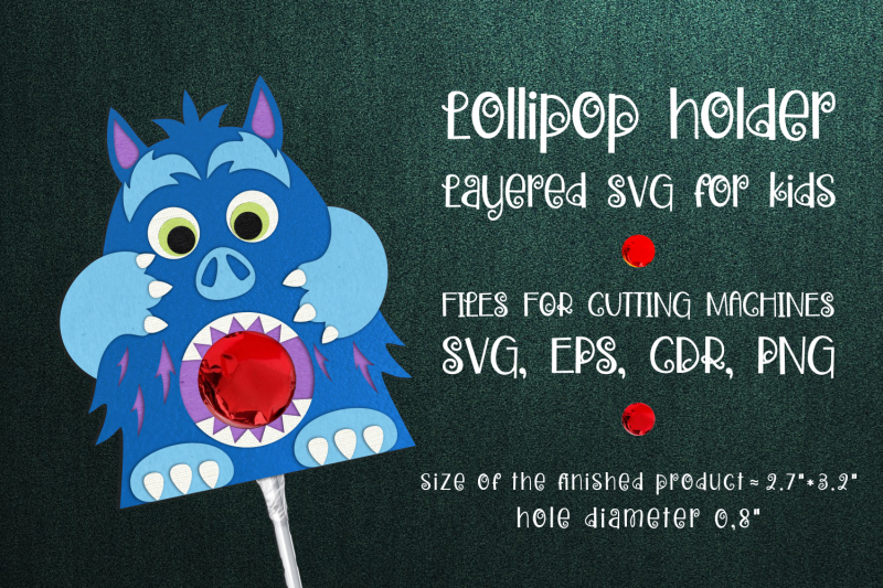 Monster Lollipop Holder Template By Olga Belova | TheHungryJPEG