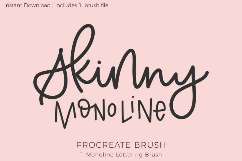 Skinny Monoline Procreate Lettering Brush By Beck McCormick