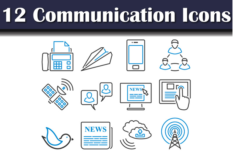 Communication Icon Set By Angelp | TheHungryJPEG