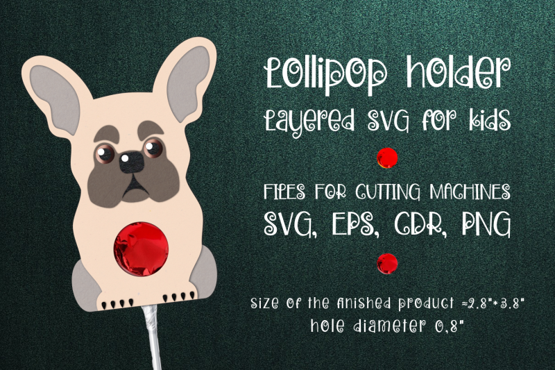 French Bulldog Lollipop Holder Template By Olga Belova | TheHungryJPEG