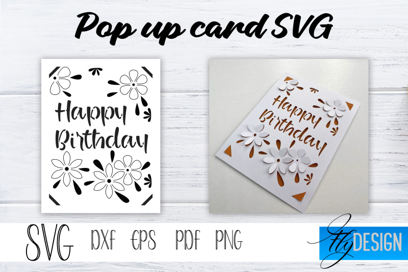 Happy Birthday Pop Up Card Svg Pop Up Greeting Card Cricut Pop Up By Fly Design Thehungryjpeg