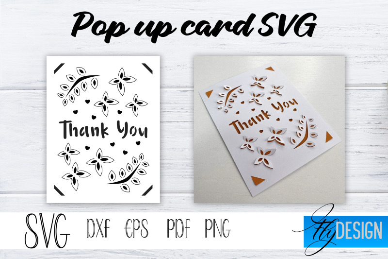 Thank You Pop Up Card SVG, Pop-Up Greeting Card, Cricut Pop Up Card By ...