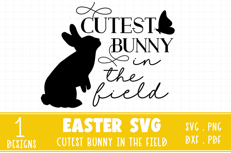 Kids cutest Easter bunny in the field silhouette SVG By Redearth and ...