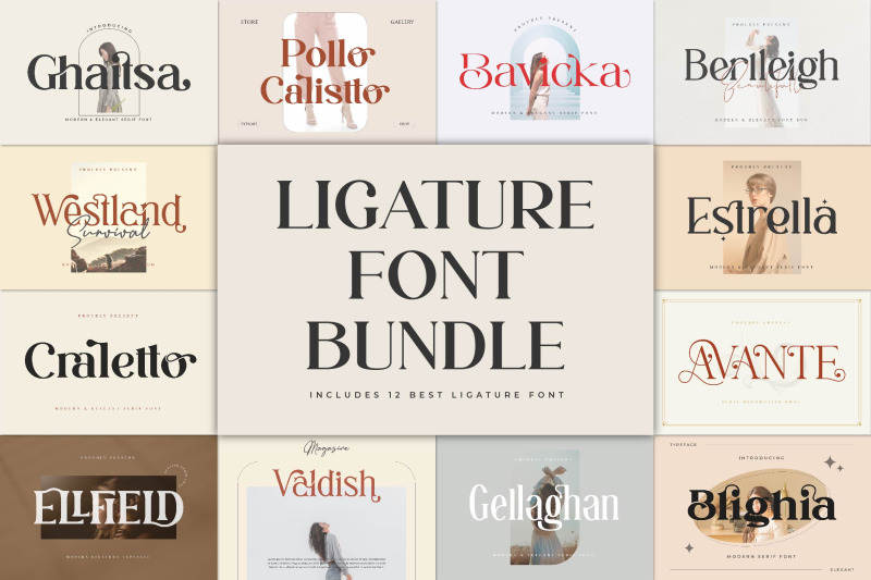 Ligature Font Bundle By Aqeel_Art | TheHungryJPEG