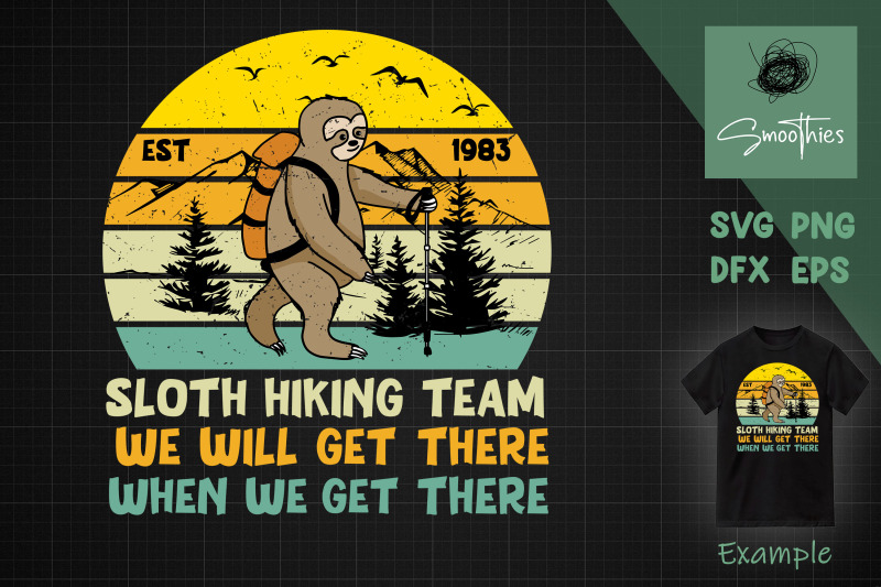 Sloth Svg, Sloth Hiking Team By Zemira | TheHungryJPEG