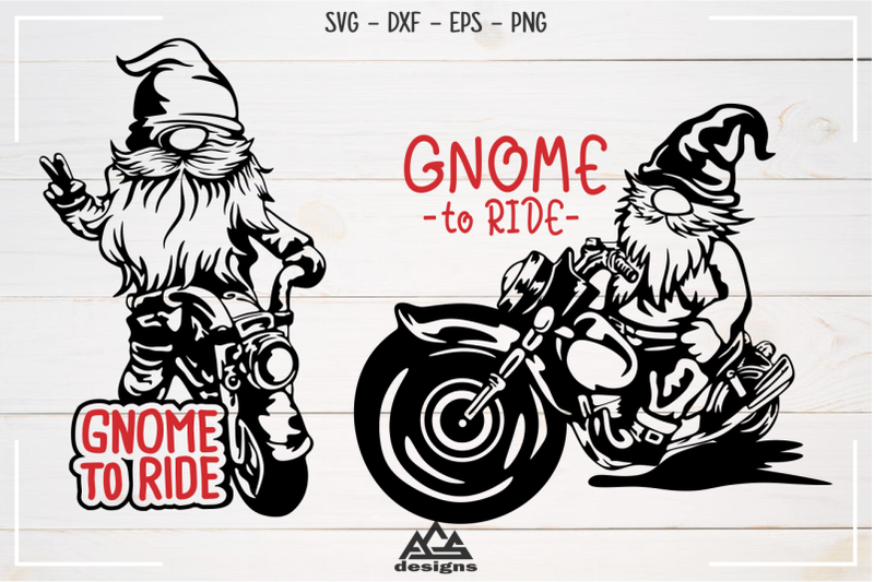 Gnome to Ride Gnome Biker Svg Design By AgsDesign | TheHungryJPEG