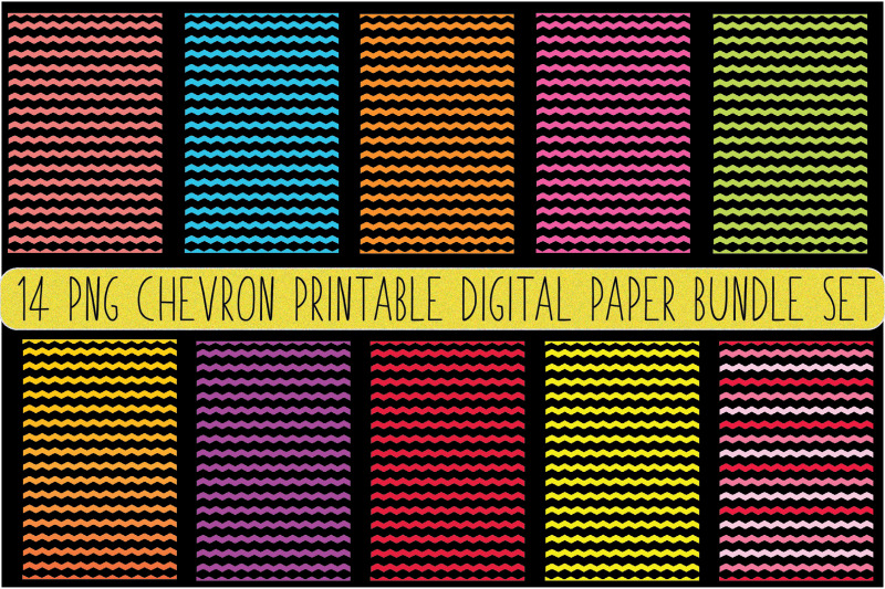 14 Png Chevron Printable Digital Paper Bundle Set By Jasim | TheHungryJPEG