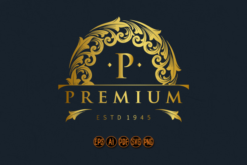 Elegant luxury gold badge logo SVG By artgrarisstudio | TheHungryJPEG