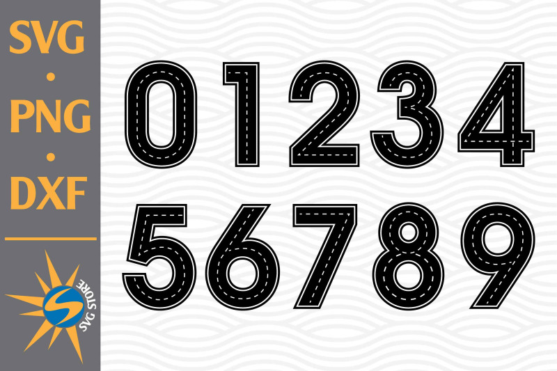 Road Numbers SVG, PNG, DXF Digital Files Include By SVGStoreShop ...