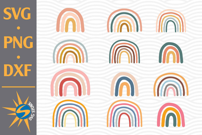 Hand Drawn Rainbow SVG, PNG, DXF Digital Files Include By SVGStoreShop ...