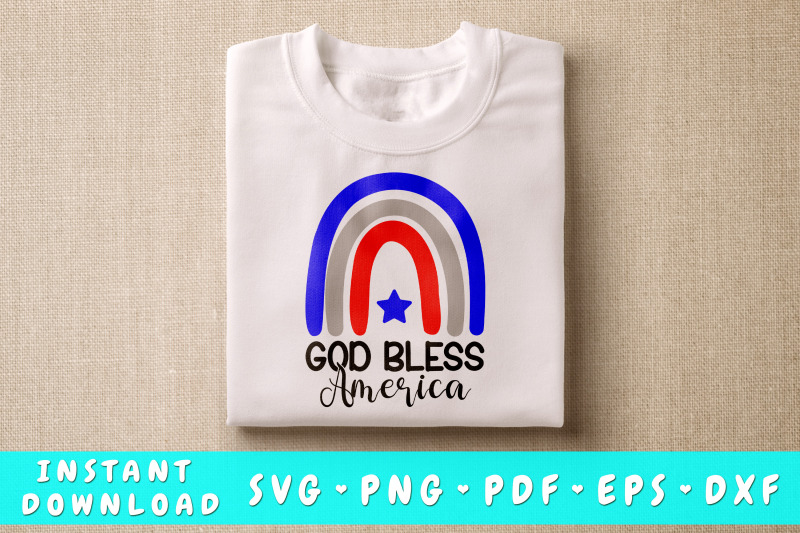 God Bless America Rainbow SVG By LemonStudioCreations | TheHungryJPEG