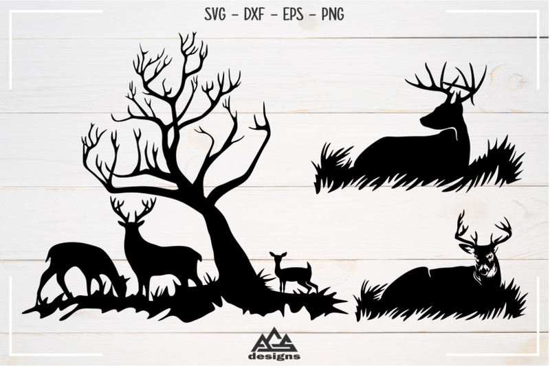 White Tail Deer Buck Decals n Welcome Sign Svg Design By AgsDesign ...