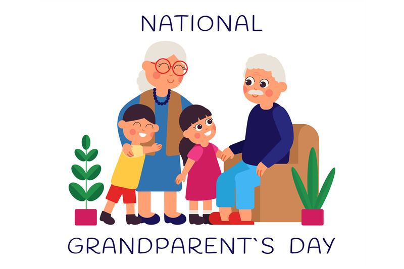 Grandparents day. National grandparent festive, grandchildren celebrat