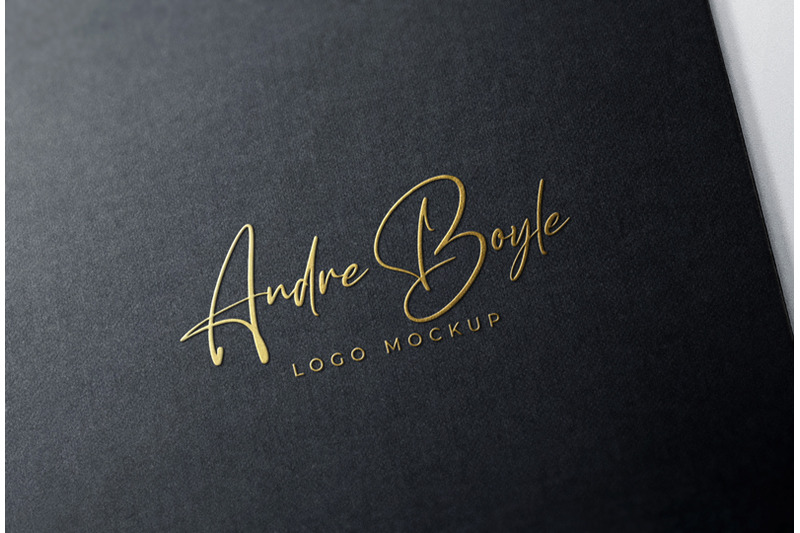 Embossed Gold foil Stamping Logo Mockup By Smart Works | TheHungryJPEG