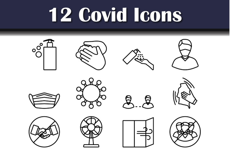 Covid Icon Set By Angelp | TheHungryJPEG