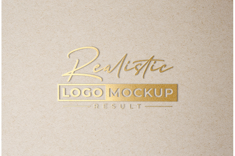 Emboss Paper Logo Mockup PSD