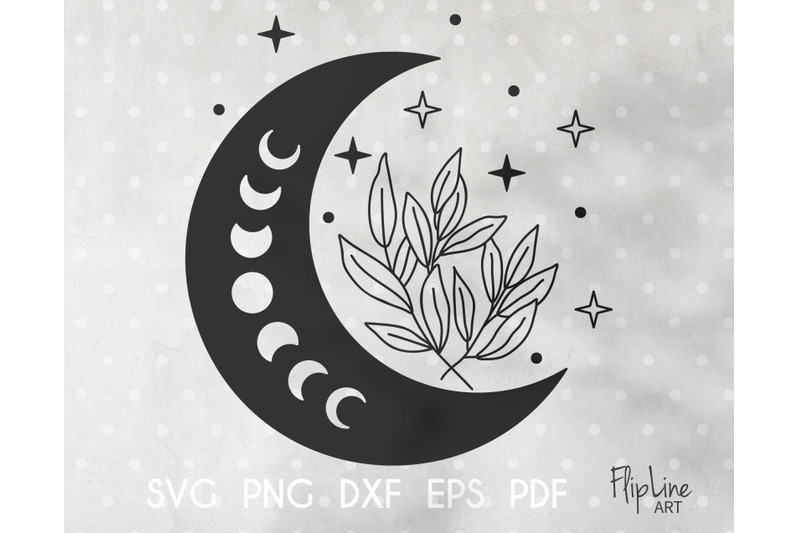 Crescent Moon and Stars Vector Clipart EPS PNG file