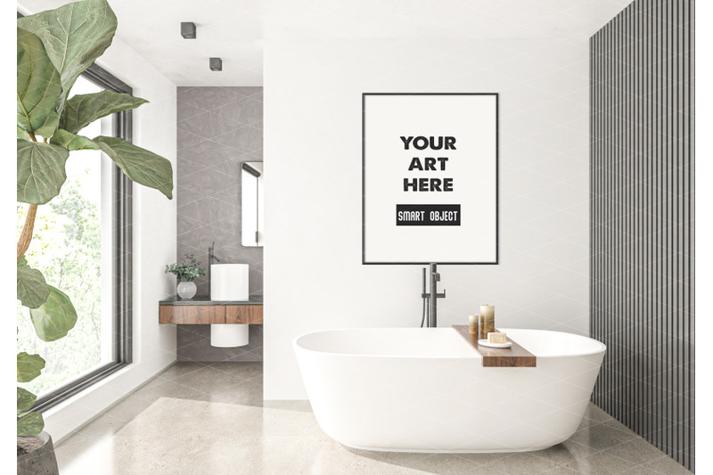 Interior scene_artwork background_frame mockup By Elmil Design ...