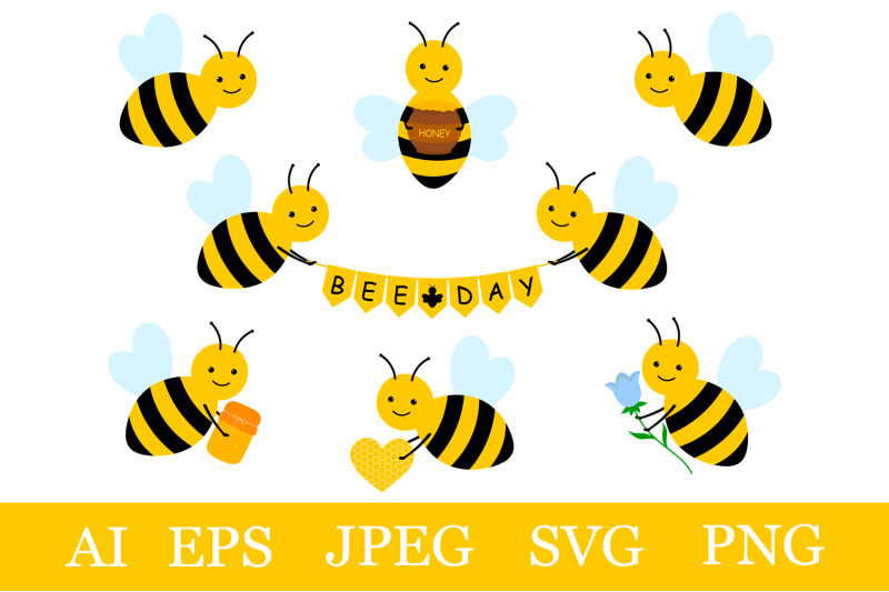 Bees Sublimation. Bees Bundle. Bees Svg. Bees Graphic By Irinashishkova 