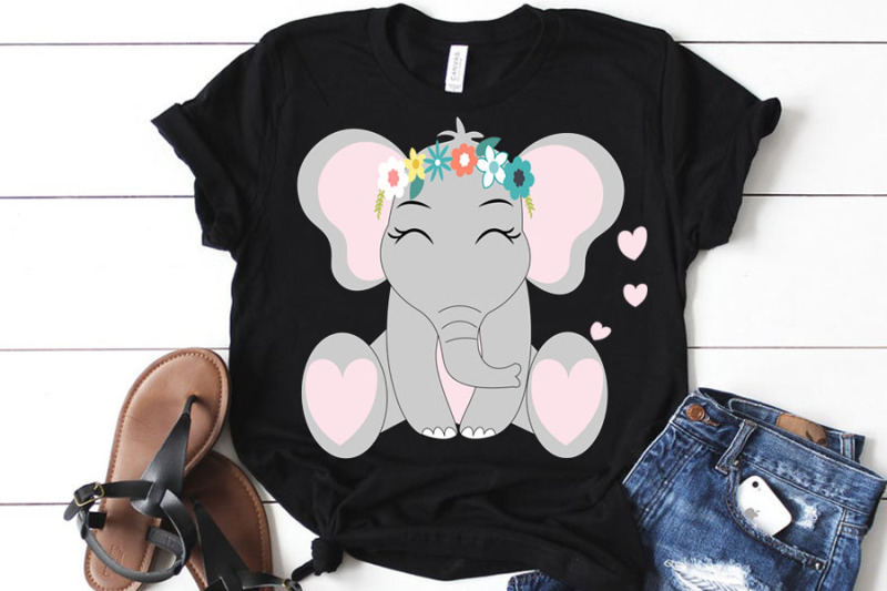 Baby elephant svg, elephant svg file, girl elephant svg, girl elephan ...