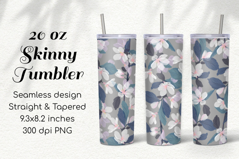 Sakura Blossom 20 Oz Skinny Tumbler Sublimation Template By Art Is Mrrr 