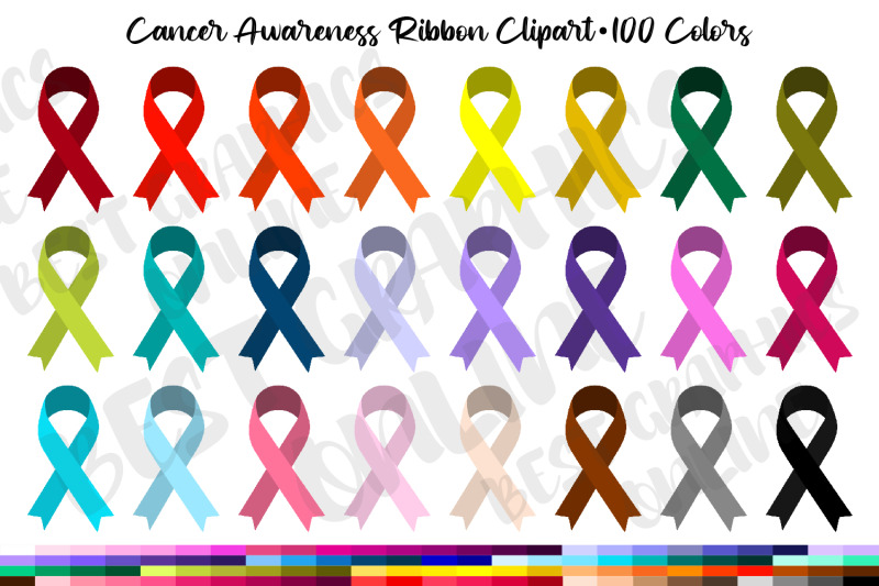 Cancer Ribbon Awareness Clipart Set, Awareness ribbon By Best Graphics ...