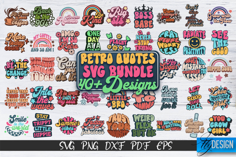 Retro Quotes SVG Bundle | Funny Sayings SVG | Retro Quotes Design Bund ...