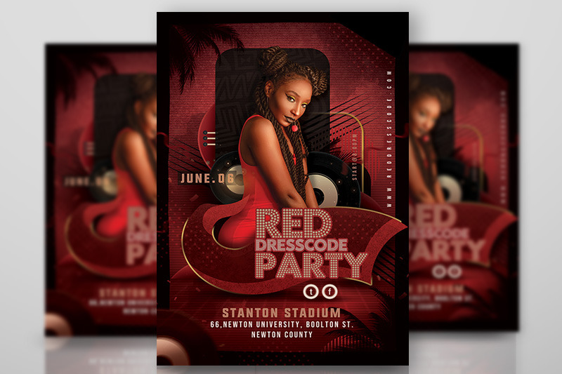 Red Dresscode Party Flyer By n2n44 | TheHungryJPEG