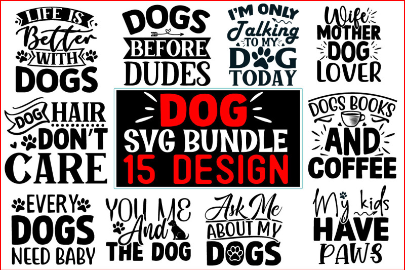 Dog SVG T Shirt Design Bundle By joynal8112 | TheHungryJPEG