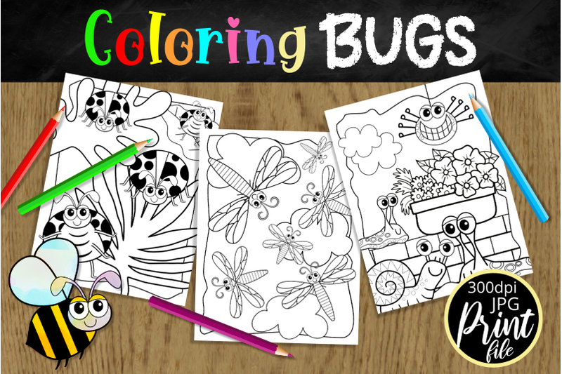 Coloring Bugs Kids Printable Indoor Activity Pages By Prawny ...