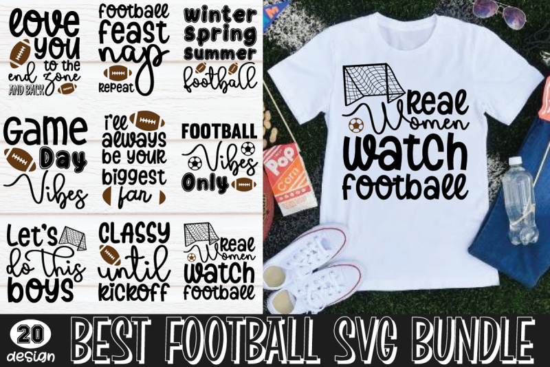 Football SVG Bundle For sale! By creativesvgzone | TheHungryJPEG