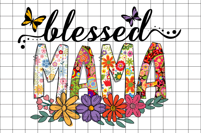 Floral Blessed Mama Graphic Design By Boodesign Thehungryjpeg