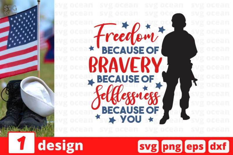 Freedom because of bravery SVG Cut File By SvgOcean | TheHungryJPEG