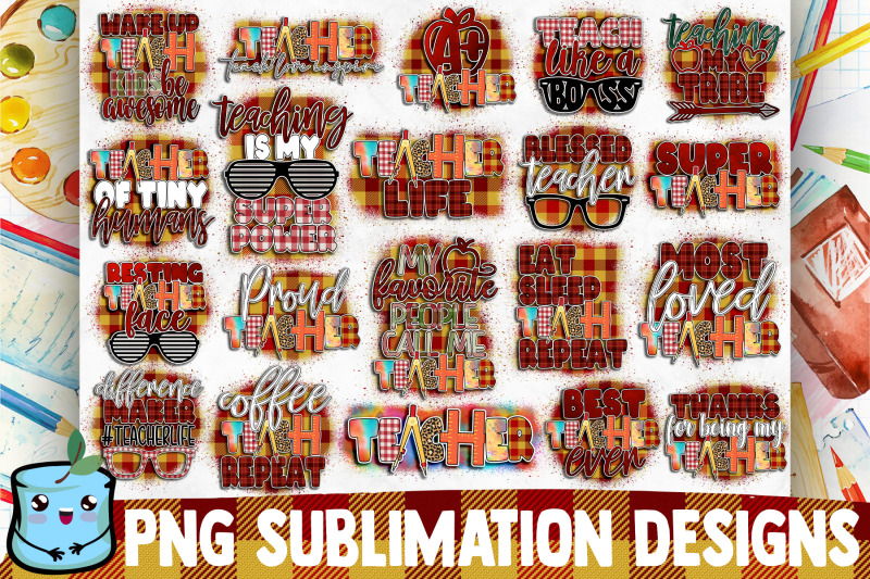 Teacher Sublimation Bundle - School PNG Designs By MintyMarshmallows ...