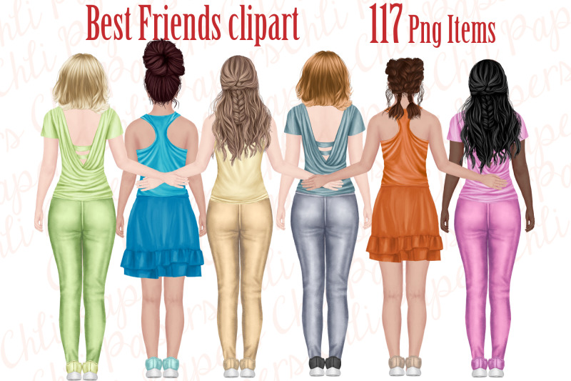 Best Friends Clipart Fashion Girls Portret Creator Mug Png By ...