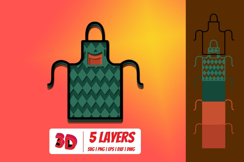 3D Apron SVG By SvgOcean | TheHungryJPEG