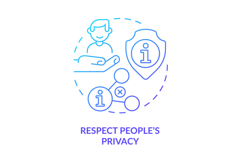 Respect people privacy blue gradient concept icon By bsd studio ...