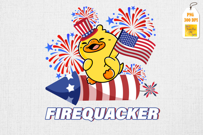 4th of July Firecracker Rubber Duck By Mulew Art TheHungryJPEG