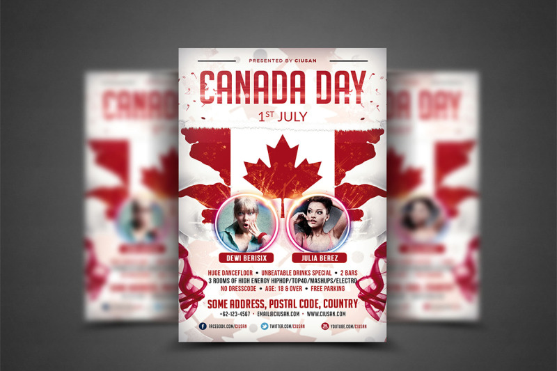 Canada Day Flyer Template By Ciusan | TheHungryJPEG