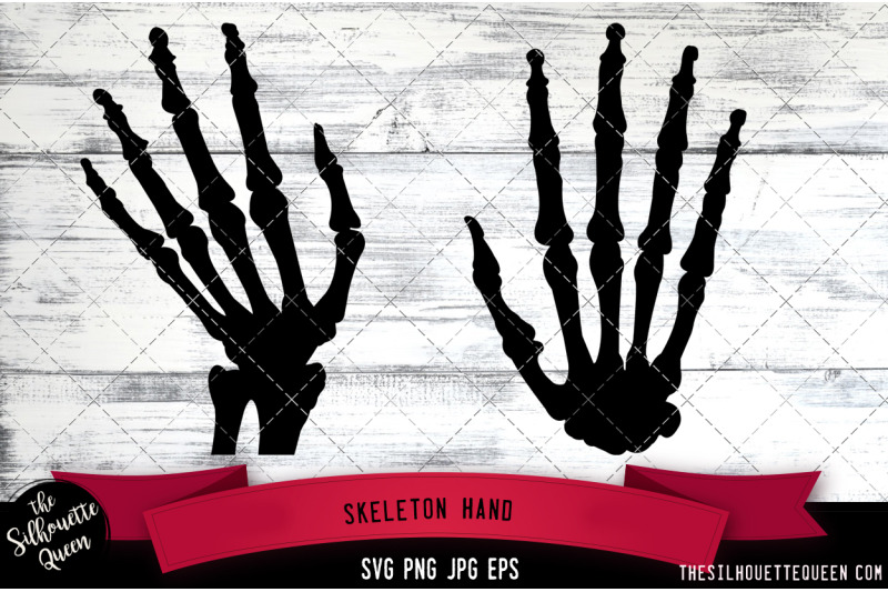 Skeleton Hand Silhouette Vector By The Silhouette Queen | TheHungryJPEG