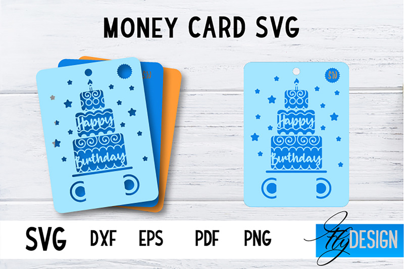 Money Card SVG | Happy Birthday Money Holder | HB Design By Fly Design ...