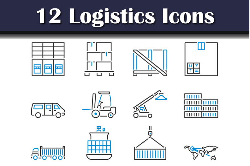 Logistics Icon Set By Angelp | TheHungryJPEG