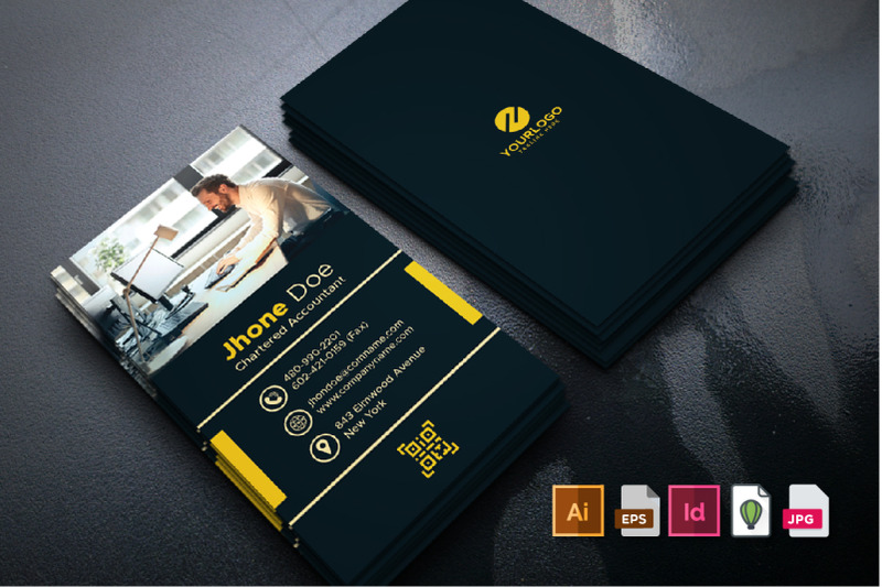 Creative Portrait Business Card Template By M9 Design | TheHungryJPEG