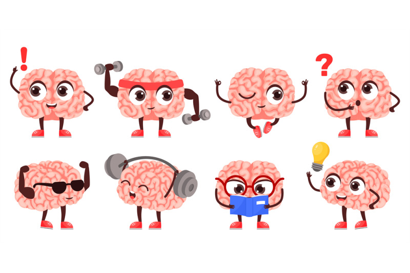 smart cartoon brain