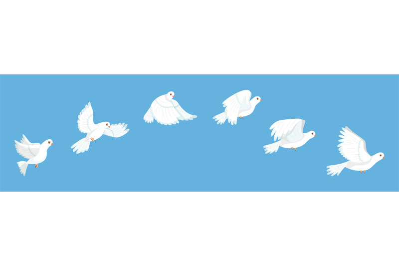 Flying bird animation. White pigeon flapping wings sequence, stop moti By  YummyBuum | TheHungryJPEG